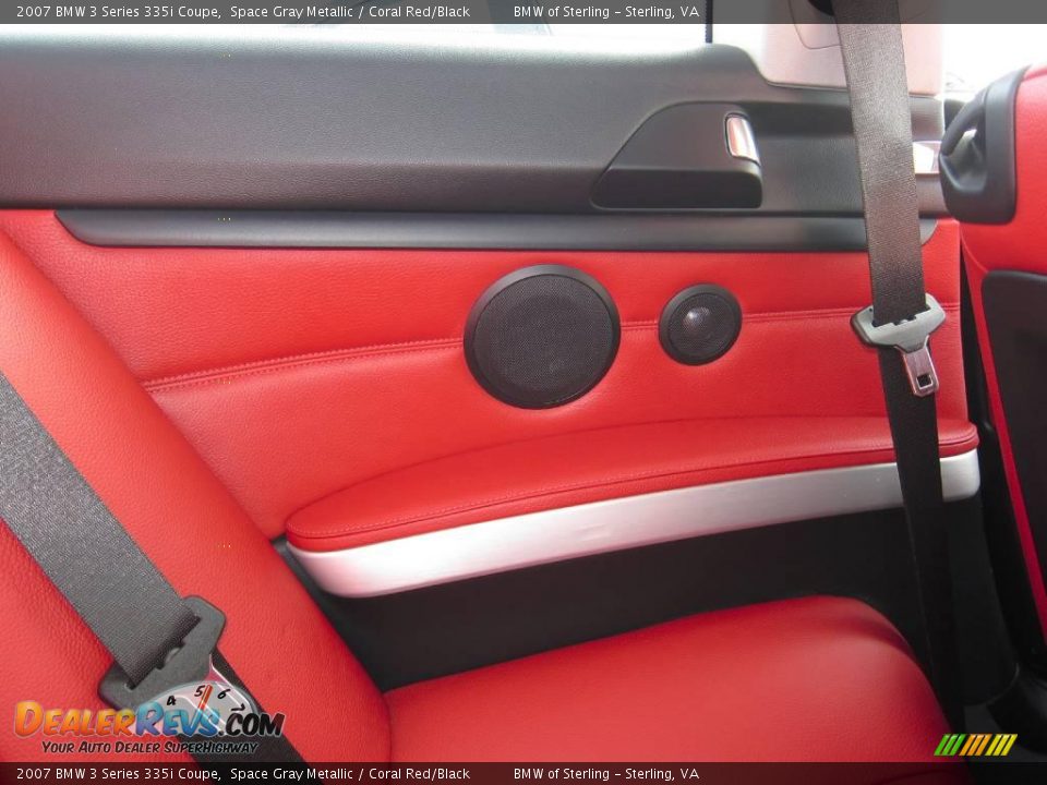 2007 BMW 3 Series 335i Coupe Space Gray Metallic / Coral Red/Black Photo #12
