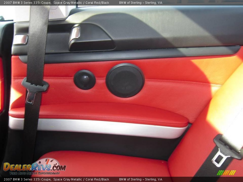 2007 BMW 3 Series 335i Coupe Space Gray Metallic / Coral Red/Black Photo #13