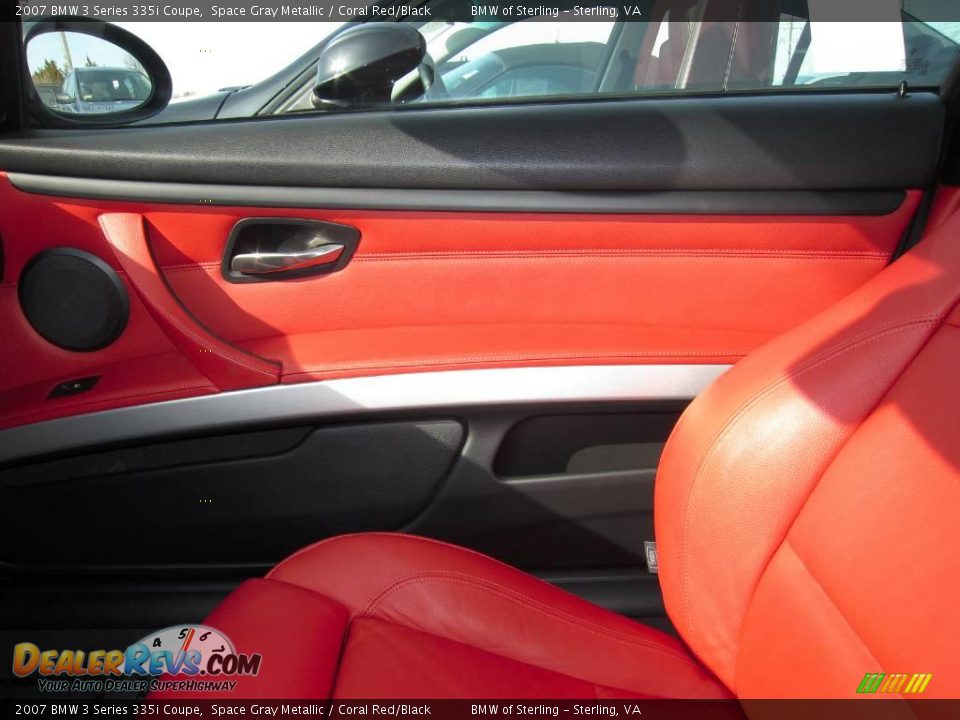 2007 BMW 3 Series 335i Coupe Space Gray Metallic / Coral Red/Black Photo #17