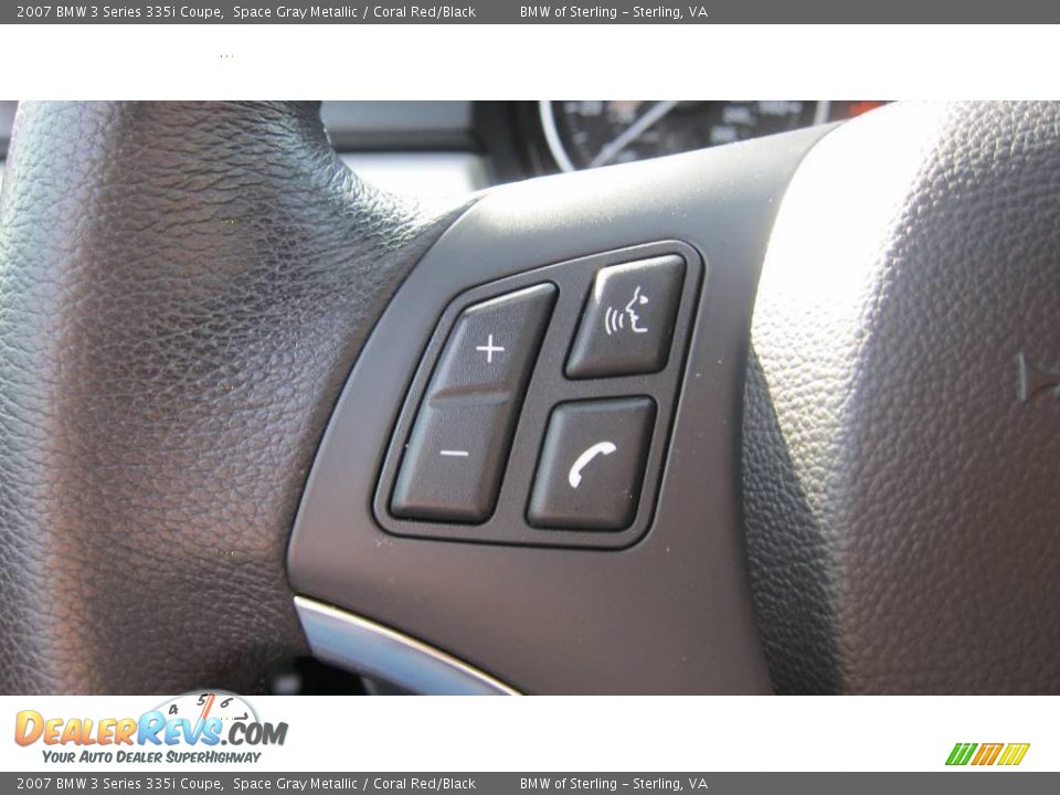 2007 BMW 3 Series 335i Coupe Space Gray Metallic / Coral Red/Black Photo #26