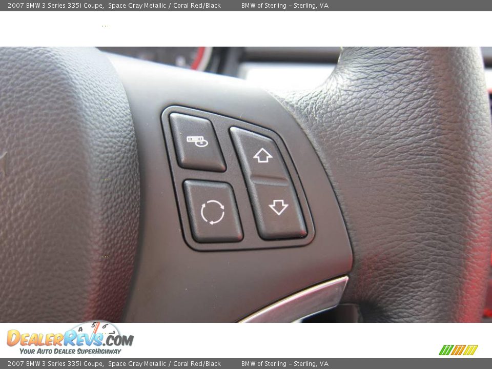 2007 BMW 3 Series 335i Coupe Space Gray Metallic / Coral Red/Black Photo #27