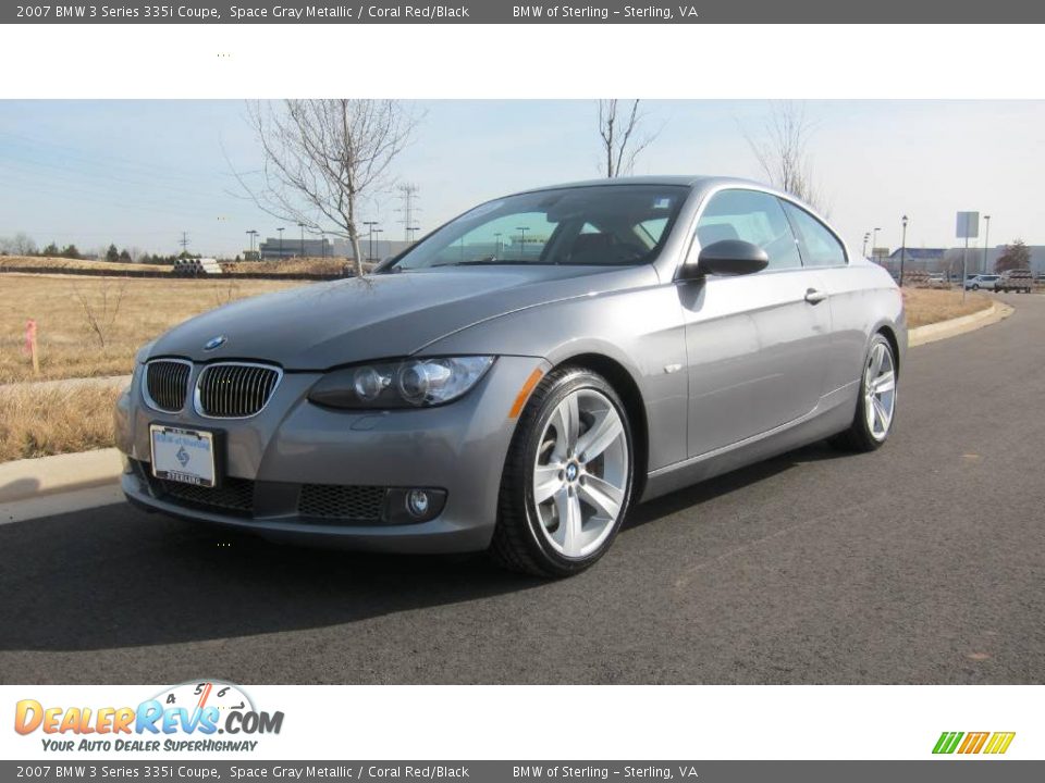 2007 BMW 3 Series 335i Coupe Space Gray Metallic / Coral Red/Black Photo #34