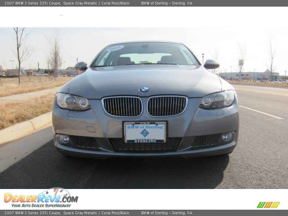 2007 BMW 3 Series 335i Coupe Space Gray Metallic / Coral Red/Black Photo #36