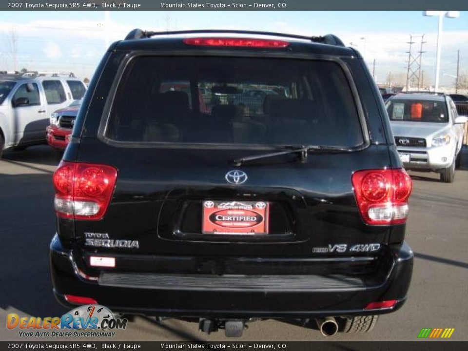 2007 Toyota Sequoia SR5 4WD Black / Taupe Photo #3