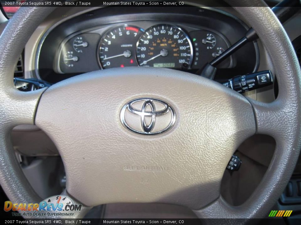 2007 Toyota Sequoia SR5 4WD Black / Taupe Photo #15