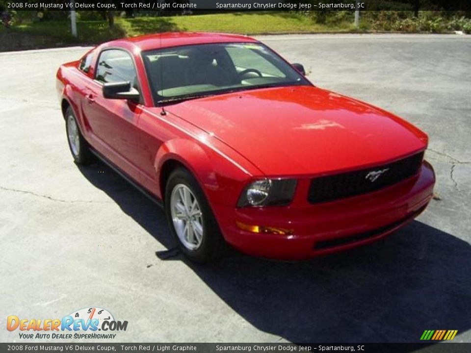 2008 Ford Mustang V6 Deluxe Coupe Torch Red / Light Graphite Photo #5