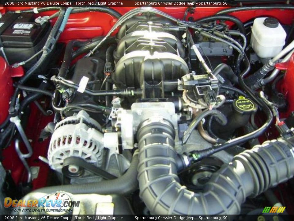 2008 Ford Mustang V6 Deluxe Coupe Torch Red / Light Graphite Photo #19