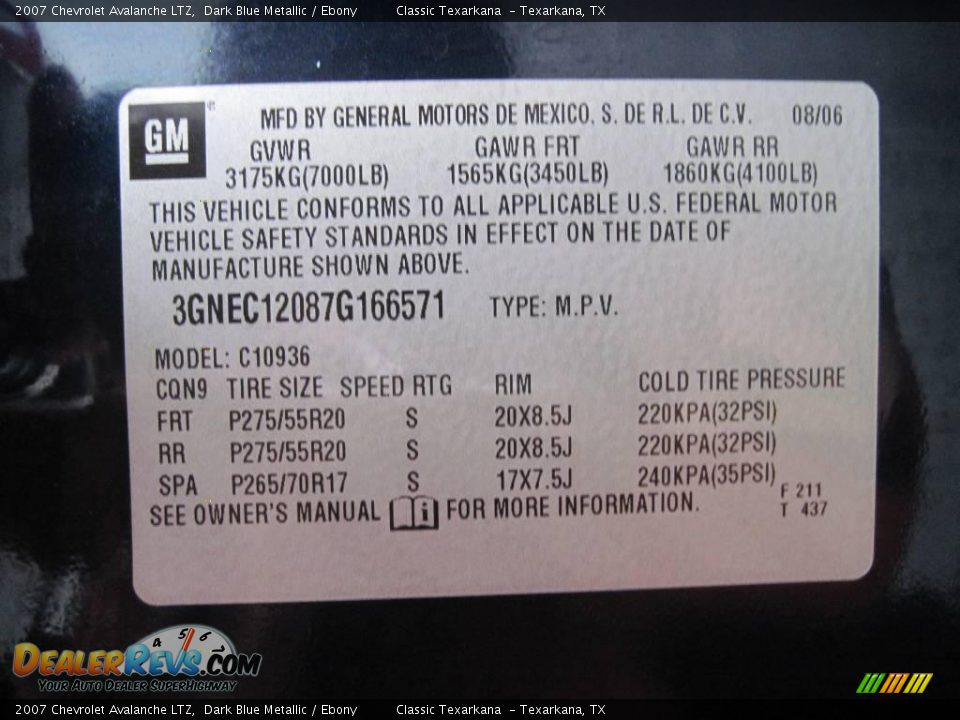 2007 Chevrolet Avalanche LTZ Dark Blue Metallic / Ebony Photo #13