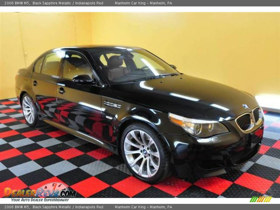 2006 BMW M5 Black Sapphire Metallic / Indianapolis Red Photo #1