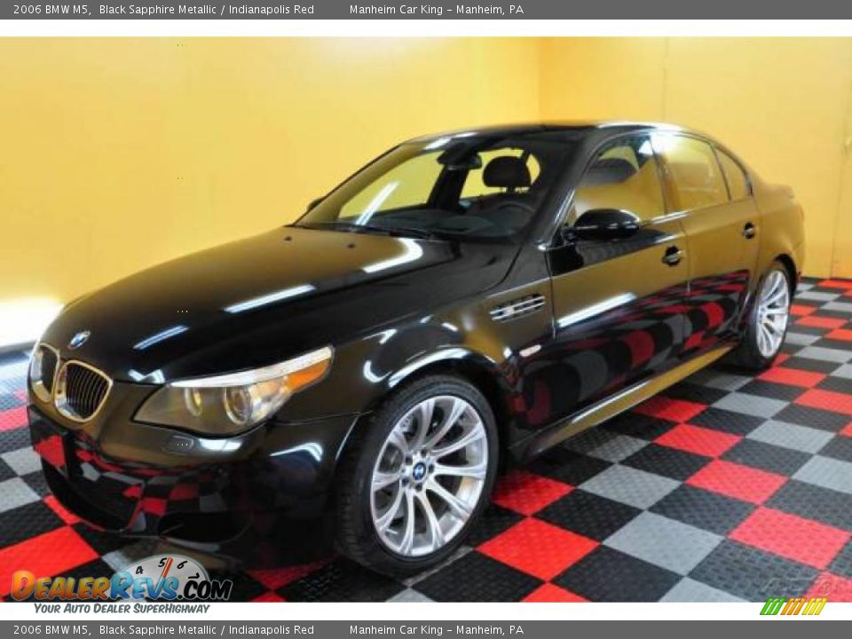 2006 BMW M5 Black Sapphire Metallic / Indianapolis Red Photo #3