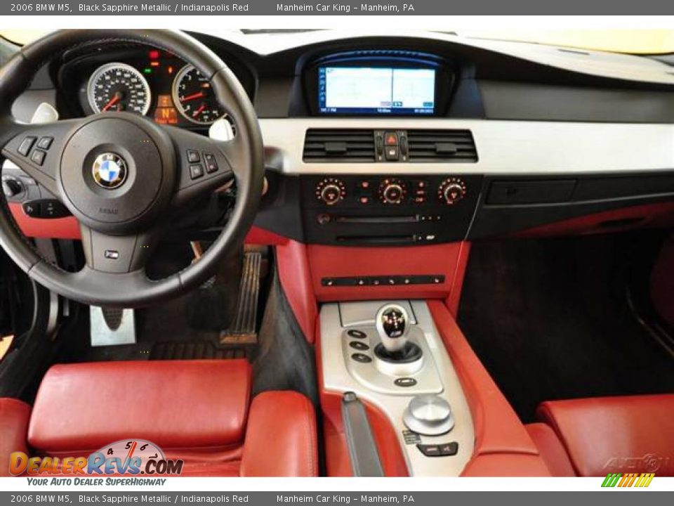 2006 BMW M5 Black Sapphire Metallic / Indianapolis Red Photo #7