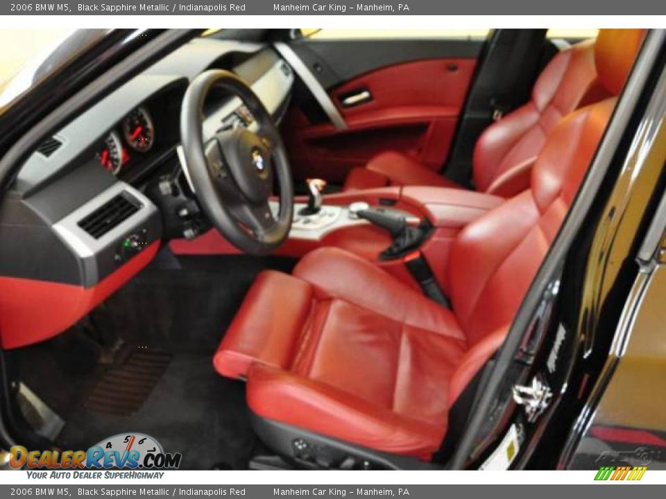 2006 BMW M5 Black Sapphire Metallic / Indianapolis Red Photo #8