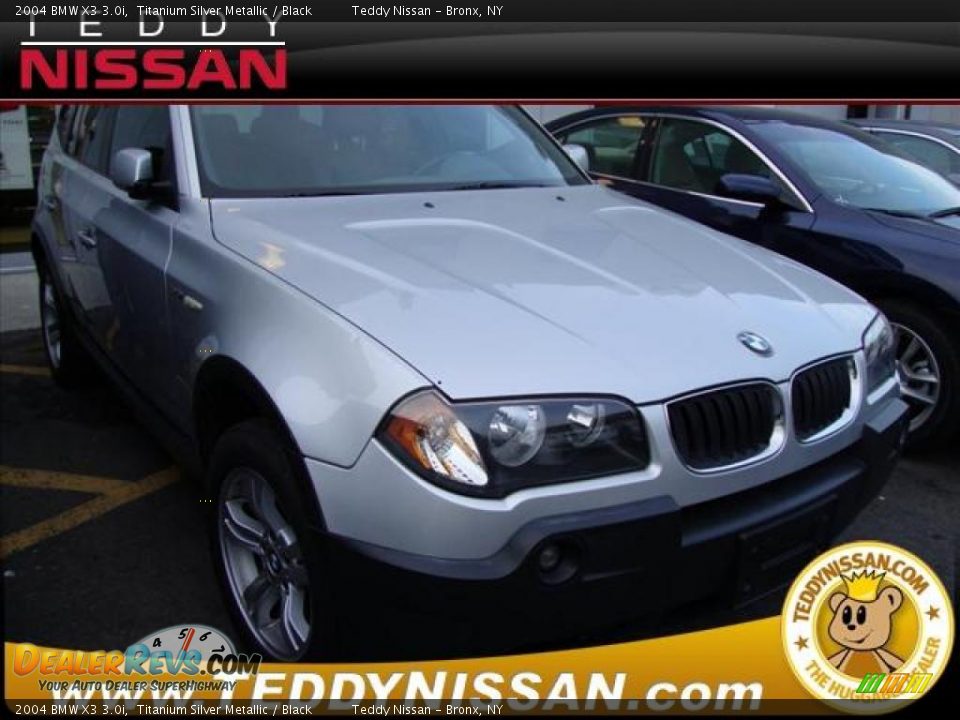 2004 BMW X3 3.0i Titanium Silver Metallic / Black Photo #1