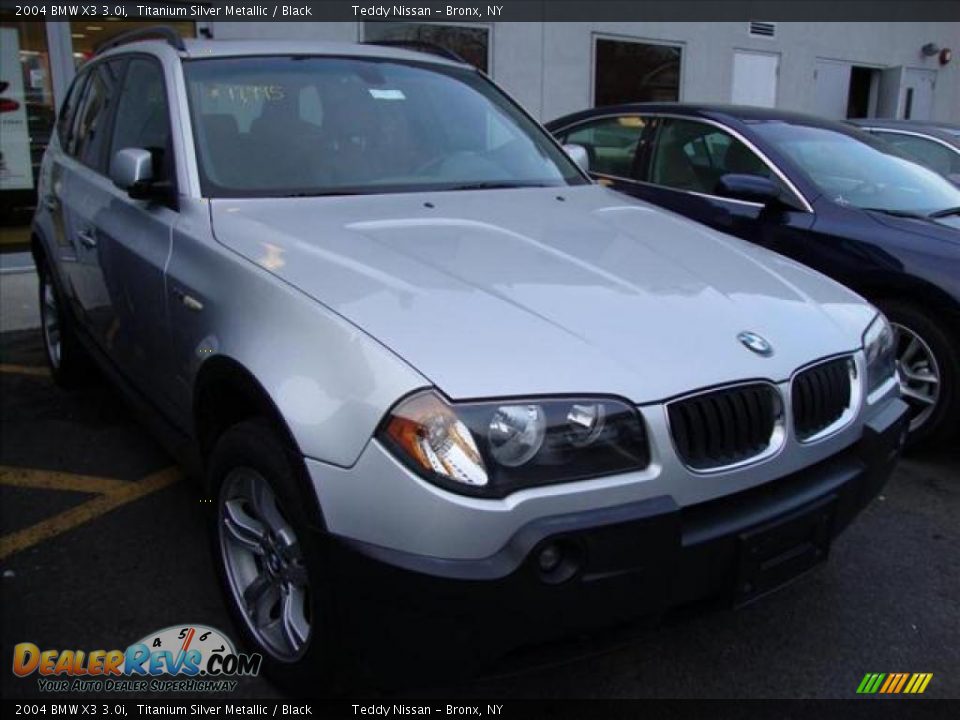 2004 BMW X3 3.0i Titanium Silver Metallic / Black Photo #2