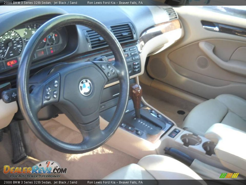 2000 BMW 3 Series 328i Sedan Jet Black / Sand Photo #7