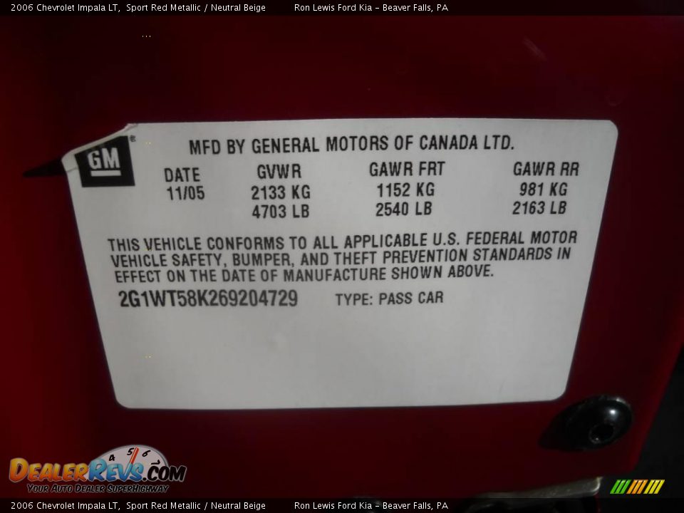 2006 Chevrolet Impala LT Sport Red Metallic / Neutral Beige Photo #9