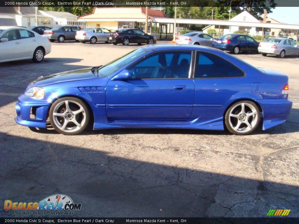 2000 Honda Civic Si Coupe Electron Blue Pearl / Dark Gray Photo #3