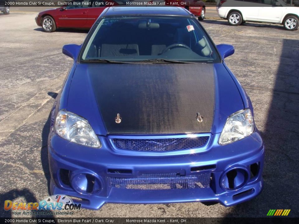 2000 Honda Civic Si Coupe Electron Blue Pearl / Dark Gray Photo #5