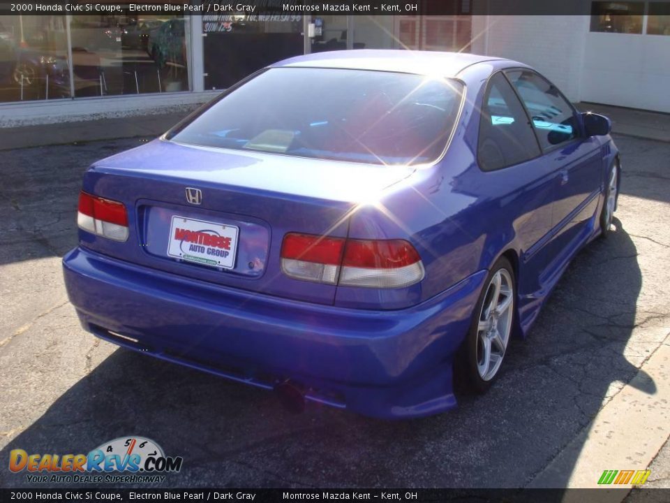 2000 Honda Civic Si Coupe Electron Blue Pearl / Dark Gray Photo #6