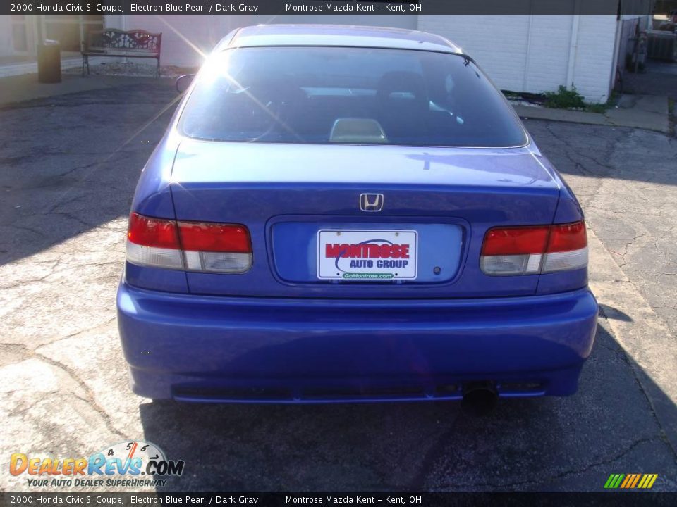 2000 Honda Civic Si Coupe Electron Blue Pearl / Dark Gray Photo #8