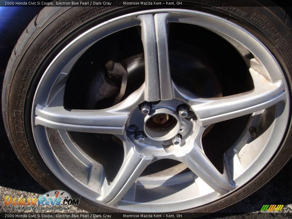 2000 Honda Civic Si Coupe Electron Blue Pearl / Dark Gray Photo #10
