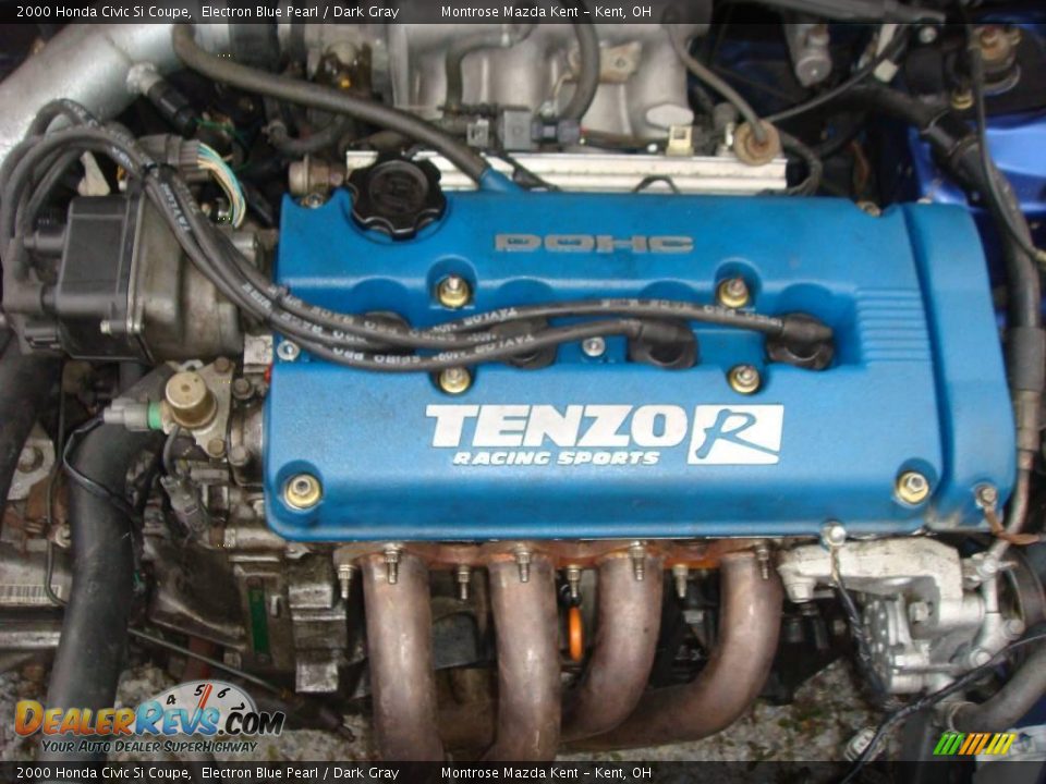 2000 Honda Civic Si Coupe Electron Blue Pearl / Dark Gray Photo #16