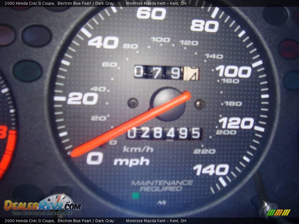 2000 Honda Civic Si Coupe Electron Blue Pearl / Dark Gray Photo #17