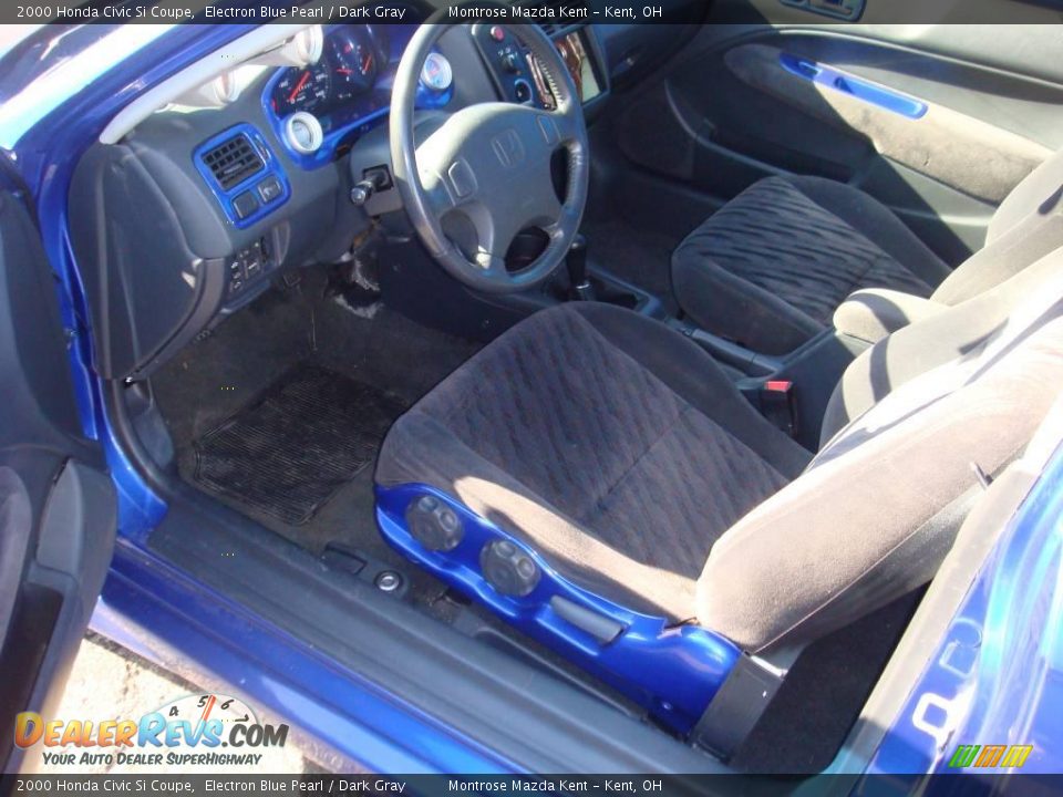 2000 Honda Civic Si Coupe Electron Blue Pearl / Dark Gray Photo #20