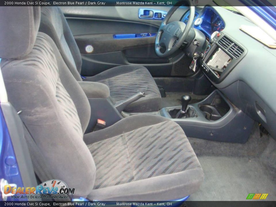2000 Honda Civic Si Coupe Electron Blue Pearl / Dark Gray Photo #21