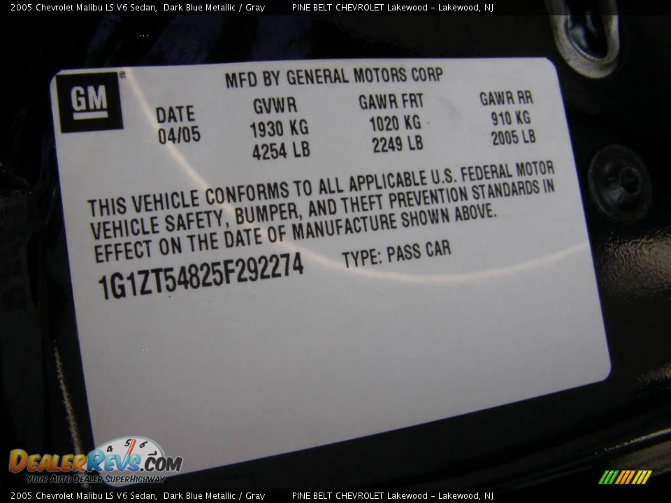 2005 Chevrolet Malibu LS V6 Sedan Dark Blue Metallic / Gray Photo #14