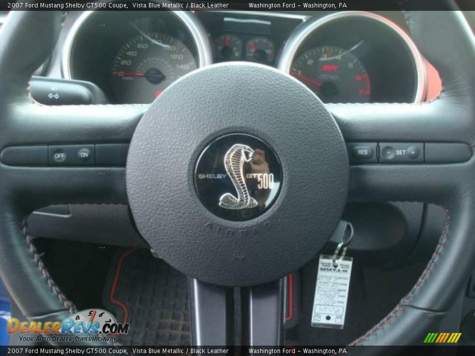 2007 Ford Mustang Shelby GT500 Coupe Vista Blue Metallic / Black Leather Photo #17