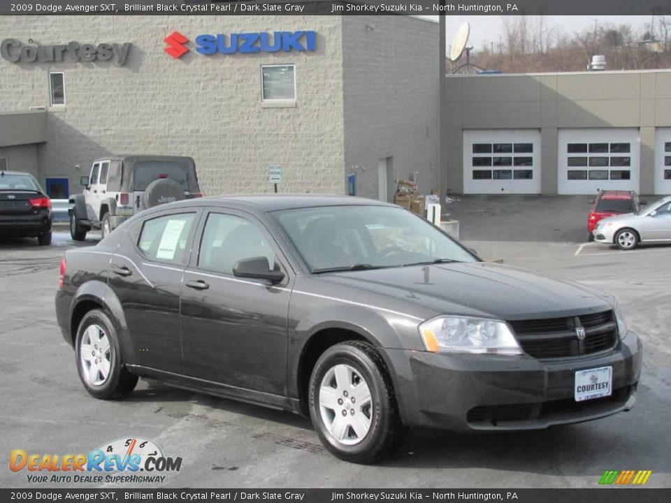 2009 Dodge Avenger SXT Brilliant Black Crystal Pearl / Dark Slate Gray Photo #1