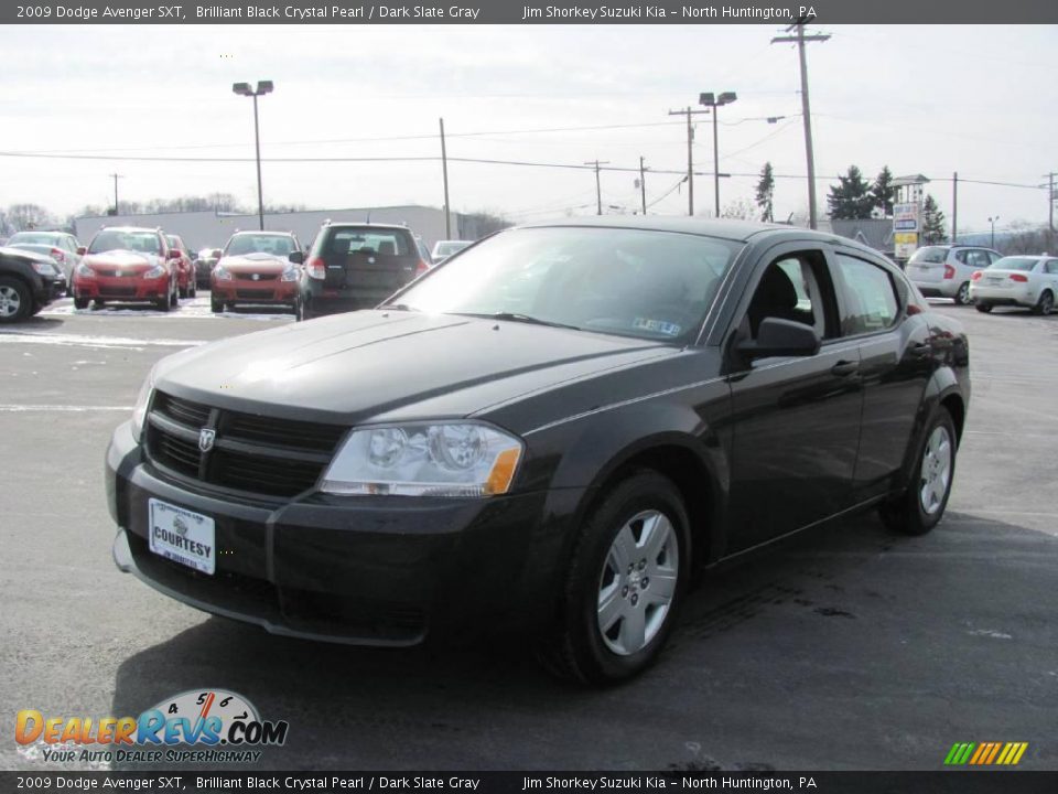 2009 Dodge Avenger SXT Brilliant Black Crystal Pearl / Dark Slate Gray Photo #6