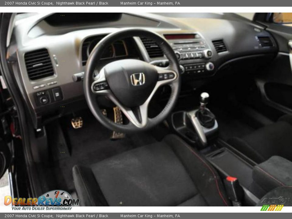 2007 Honda Civic Si Coupe Nighthawk Black Pearl / Black Photo #7