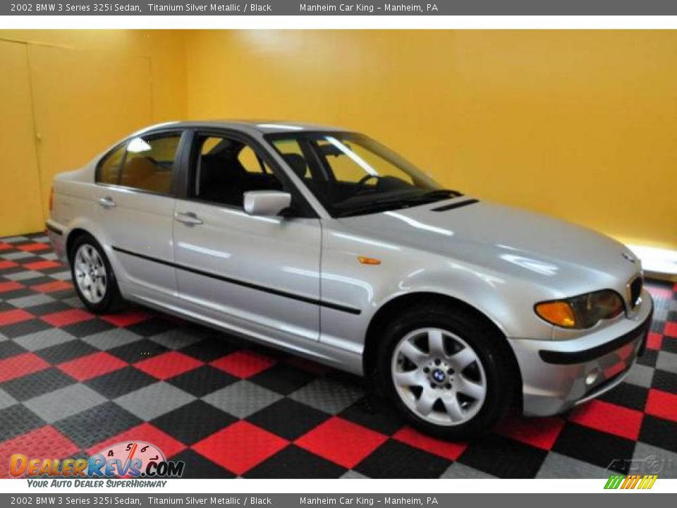 2002 BMW 3 Series 325i Sedan Titanium Silver Metallic / Black Photo #1