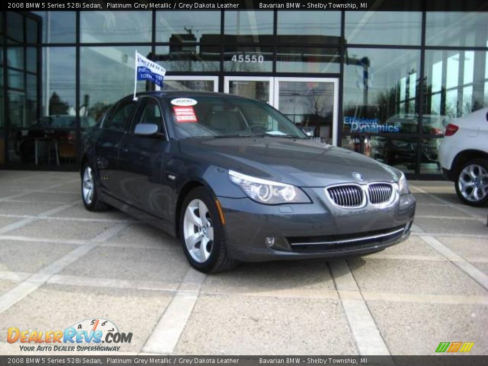 2008 BMW 5 Series 528i Sedan Platinum Grey Metallic / Grey Dakota Leather Photo #1
