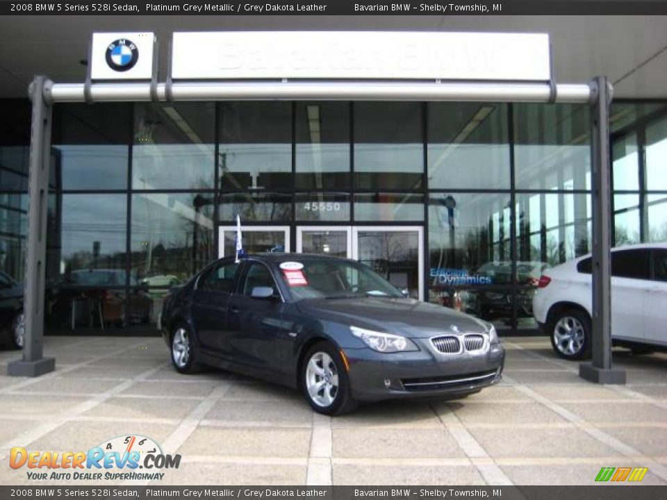 2008 BMW 5 Series 528i Sedan Platinum Grey Metallic / Grey Dakota Leather Photo #2