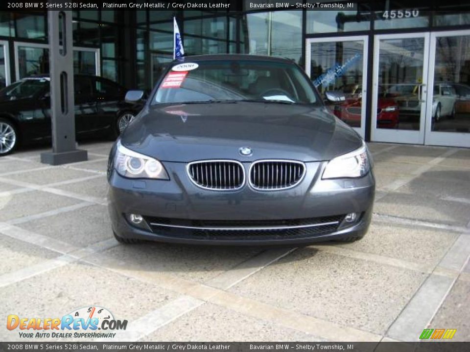 2008 BMW 5 Series 528i Sedan Platinum Grey Metallic / Grey Dakota Leather Photo #3