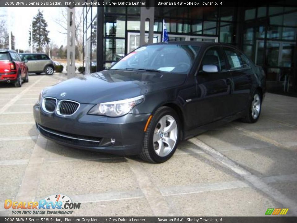 2008 BMW 5 Series 528i Sedan Platinum Grey Metallic / Grey Dakota Leather Photo #4