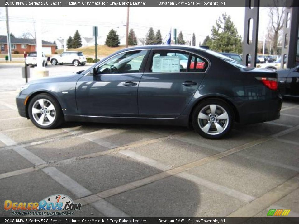 2008 BMW 5 Series 528i Sedan Platinum Grey Metallic / Grey Dakota Leather Photo #5