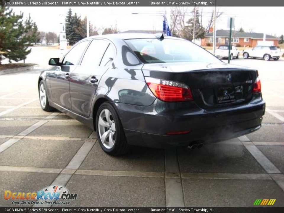 2008 BMW 5 Series 528i Sedan Platinum Grey Metallic / Grey Dakota Leather Photo #6