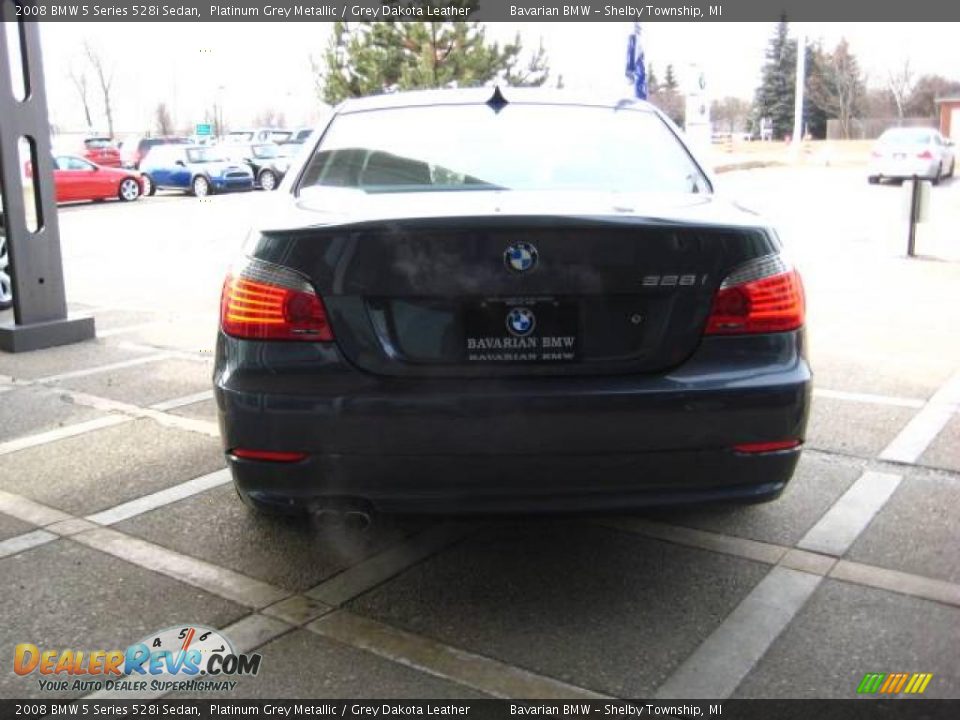 2008 BMW 5 Series 528i Sedan Platinum Grey Metallic / Grey Dakota Leather Photo #7