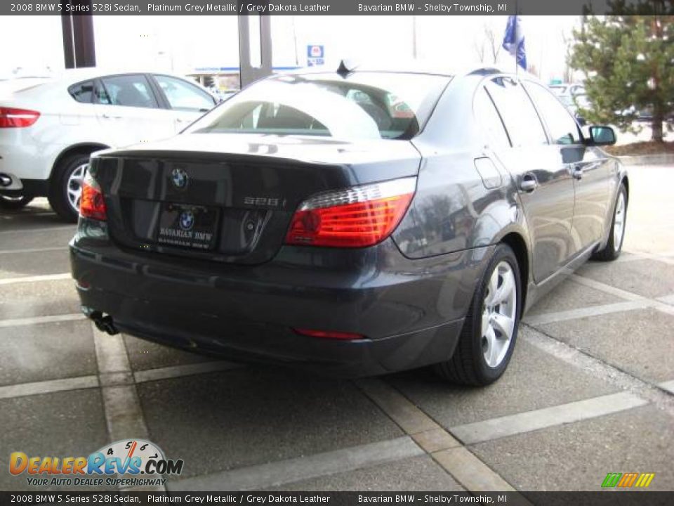 2008 BMW 5 Series 528i Sedan Platinum Grey Metallic / Grey Dakota Leather Photo #8