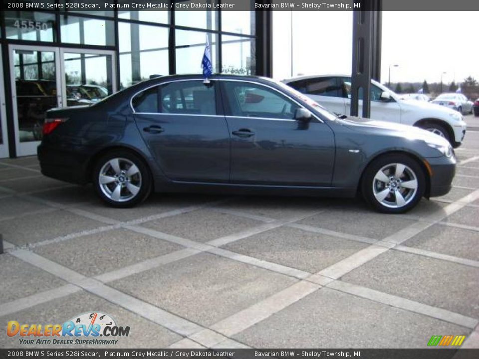 2008 BMW 5 Series 528i Sedan Platinum Grey Metallic / Grey Dakota Leather Photo #9