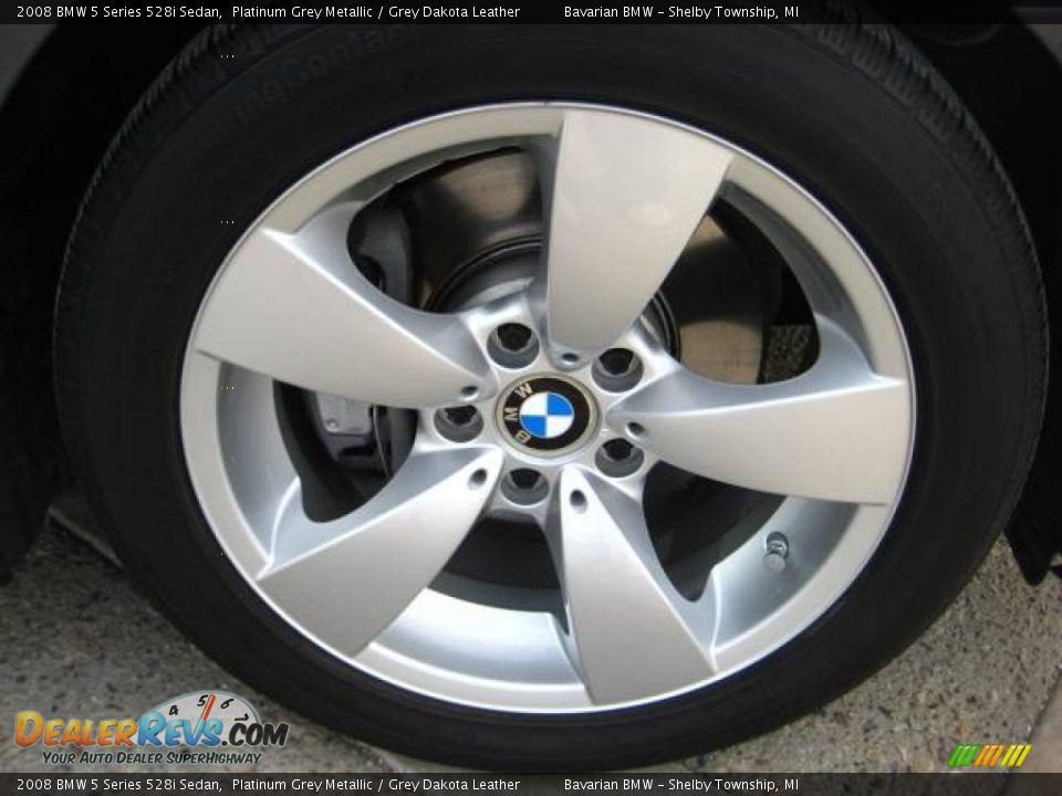 2008 BMW 5 Series 528i Sedan Platinum Grey Metallic / Grey Dakota Leather Photo #10