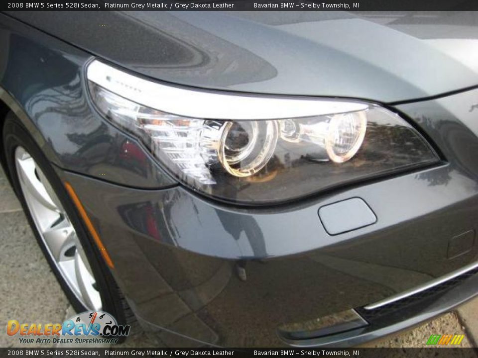 2008 BMW 5 Series 528i Sedan Platinum Grey Metallic / Grey Dakota Leather Photo #11