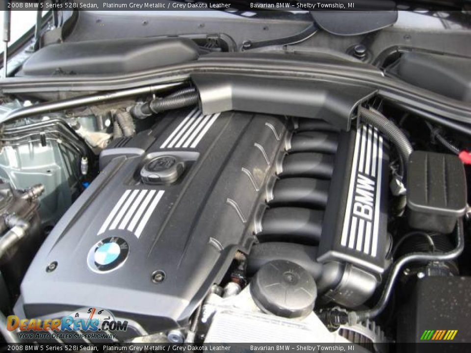 2008 BMW 5 Series 528i Sedan Platinum Grey Metallic / Grey Dakota Leather Photo #12