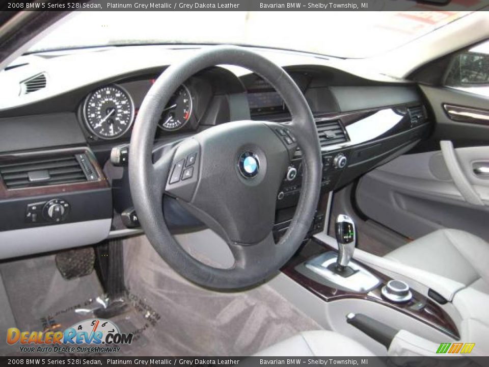 2008 BMW 5 Series 528i Sedan Platinum Grey Metallic / Grey Dakota Leather Photo #13