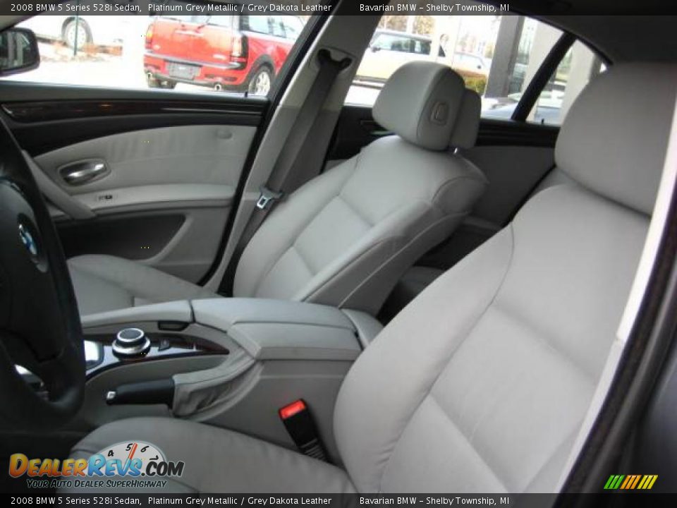 2008 BMW 5 Series 528i Sedan Platinum Grey Metallic / Grey Dakota Leather Photo #14