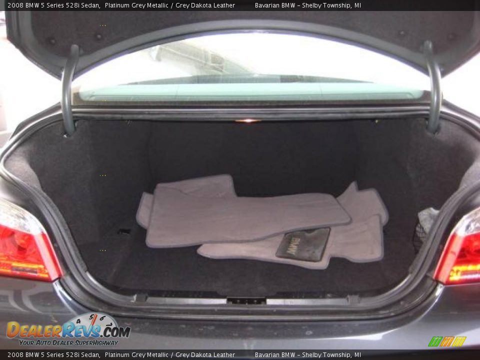 2008 BMW 5 Series 528i Sedan Platinum Grey Metallic / Grey Dakota Leather Photo #17